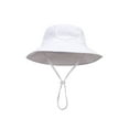 thumbnail image 1 of FAOWME Toddler Bucket Hat Solid Color Cap Boys Hat Baby Sun Hat Kids Beach Hats Wide Brim Outdoor Play For Boy And Girl White 6-24 Months, 1 of 4