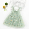 thumbnail image 1 of FAOWME Toddler Children Girls Dress Sleeveless Suspenders Floral Print Elegant Comfortable Mesh Dresses For Casual Daily Wear,Mint Green,4-5 Years, 1 of 4