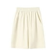 thumbnail image 1 of FAOWME Toddler Girls Boys Kids Sport Solid Color Casual Shorts Fashion Beach Cargo Pants Shorts Beige 5-6 Years, 1 of 3