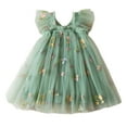 thumbnail image 1 of FAOWME Toddler Girls Sleeveless Butterfly Embroidered Flowers With Wing Tie Tulle Holiday Dress Dance Party Dresses Sundress Green 4-5 Years, 1 of 8
