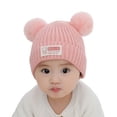 thumbnail image 1 of FAOWME Toddler Hat Girls Boys Knit Fall Winter Children Cute Warm Outwear Solid Color Cap Pink One Size, 1 of 4