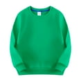 thumbnail image 1 of FAOWME Toddler Kids Baby Boys Girls Crewneck Pullover Thicked Lined Sweatshirt Children Solid Color Plush Babies Colorful Tops Coat Green 6-7 Years, 1 of 1