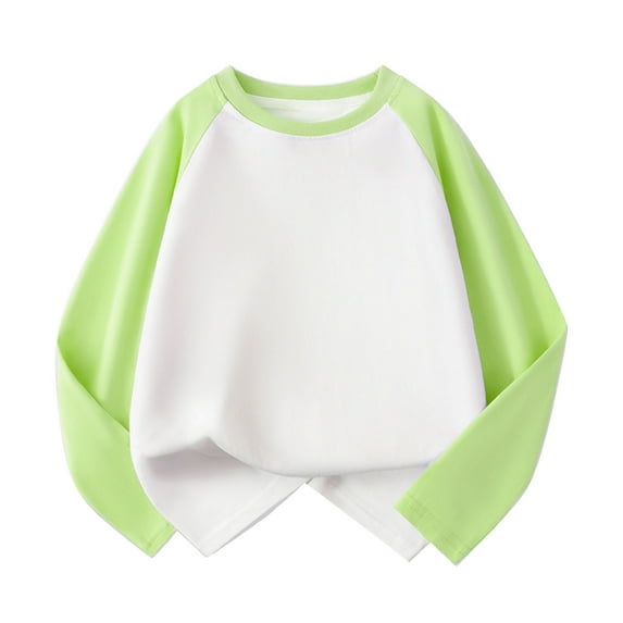 FAOWME Toddler Kids Baby Girls Boys Long Sleeve Shirts Raglan Shirt Baseball Tee Tops Green 9-10 Years