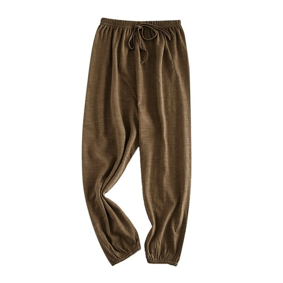 FAOWME Toddler Kids Baby Girls Boys Solid Color Elastic Basic Harem Long Pants Bloomers Casual Joggers Sports Dance Pants Coffee 10-12 Years