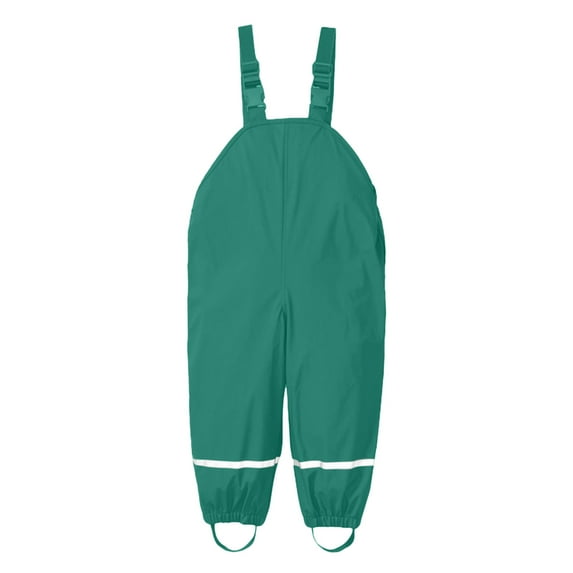 FAOWME Toddler Kids Boys Girls Rain Dungarees Windproof Waterproof Mud Jumpsuit Onesie Clothes Green 1-3 Years