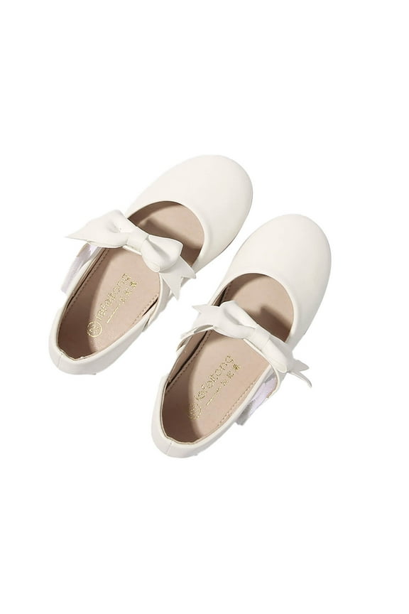 Toddler Little Girls Dress Shoes Flower Girls Ballet Shoes Party Wedding Shoes White 2-2.5 Years