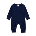 thumbnail image 1 of FAOWME Toddler Winter Long Sleeve Boys Girls Ribbed Solid Color Jumpsuit Onesie Outwear For Baby Clothes Navy 6-12 Months, 1 of 4