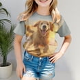 thumbnail image 1 of FAOWME Toddlers Kids Girls T Shirt Short Sleeve Round Neck Cartoon Print Comfortable Breathable Top For Casual Daily Wear,Multicolour,6-7 Years, 1 of 6
