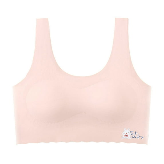 FAOWME Training Bras For Girls Teen Girls Sports Bras Comfort Soft Solid Color Bras Red 10-13Years