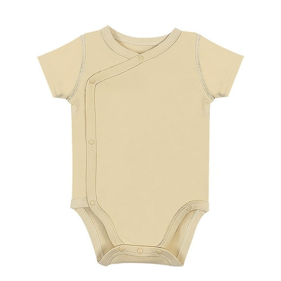 FAOWME Unisex Baby Solid Color Baby Bodysuit Romper Blank For 0 24 Months Boys Girls Khaki 6-9 Months