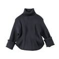 thumbnail image 1 of FAOWME Unisex Kids Sweater For Boy Girl Winter Furry Turtleneck Tops Warm Navy 12-18 Months, 1 of 3