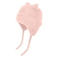 thumbnail image 1 of FAOWME Warm Caps Girl Boy Hooded Winter Scarf Kids Hat Cap Scarf Knit Baby Pink One Size, 1 of 3
