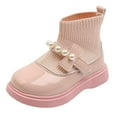 thumbnail image 1 of FAOWME Winter Girls Fashionable Leather Shoes Children Woven Mouth Dance Shoes Pink 24, 1 of 8