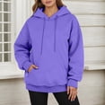 thumbnail image 1 of FAOWME Women Hoodies With Pocket Drawstring Long Sleeve Plush Casual Comfortable Warm Sweatshirt For Daily Wear Pp2 Xxxl, 1 of 4