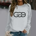 thumbnail image 1 of FAOWME Women Pullover Long Sleeve Round Neck Letter Print Comfortable Fashion Soft Sweatshirt For Fall Winter Daily Wear Light Gray M, 1 of 4