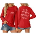 thumbnail image 1 of FAOWME Women Pullover Long Sleeve Round Neck Letter Print Comfortable Fashion Soft Sweatshirt For Fall Winter Daily Wear Red Xxl, 1 of 4