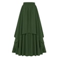 thumbnail image 1 of FAOWME Women'S Retro Skirt Solid Color Empire Waist Hem Pleated Comfortable Stylish Skirt For Casual Daily Wear,Green,M, 1 of 4