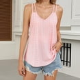 thumbnail image 1 of FAOWME Women Tank Top Sleeveless Spaghetti Strap Solid Color Comfortable Elegant Camisole For Casual Daily Wear,Pink,S, 1 of 6