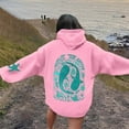 thumbnail image 1 of FAOWME Women's Hoodies With Pocket Long Sleeve Cartoon Print Drawstring Loose Fit Comfortable Sweatshirt For Everyday Wear Pink M, 1 of 7
