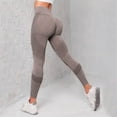 thumbnail image 1 of FAOWME Women's Leggings High Waist Seamless Solid Color Comfortable Stretchy Slim Fit Workout Yoga Pants For Casual Daily Wear,Wine,M, 1 of 9