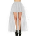 thumbnail image 1 of FAOWME Women's Skirt High Waist Solid Color Irregular Comfortable Fashion Layer Mesh Tutu Skirts For Casual Daily Wear,White,One Size, 1 of 5