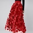 thumbnail image 1 of FAOWME Women's Skirt High Waist Solid Color Polka Dot Design A Line Retro Style Comfortable Fashion Skirts For Casual Daily Wear,Red,L, 1 of 4