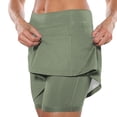 thumbnail image 1 of FAOWME Women's Skirts With Pockets High Waist Solid Color Comfortable Breathable Fitness Yoga Skirt Built In Shorts For Sports Activities,Army Green,L, 1 of 6