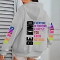 thumbnail image 1 of FAOWME Womens Hoodies With Pocket Long Sleeve Letter Print Drawstring Loose Comfortable Fashion Sweatshirts For Autumn Winter Daily Wear Grey L, 1 of 6