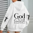thumbnail image 1 of FAOWME Womens Hoodies With Pocket Long Sleeve Letter Print Drawstring Loose Comfortable Fashion Sweatshirts For Autumn Winter Daily Wear White Xxxl, 1 of 6