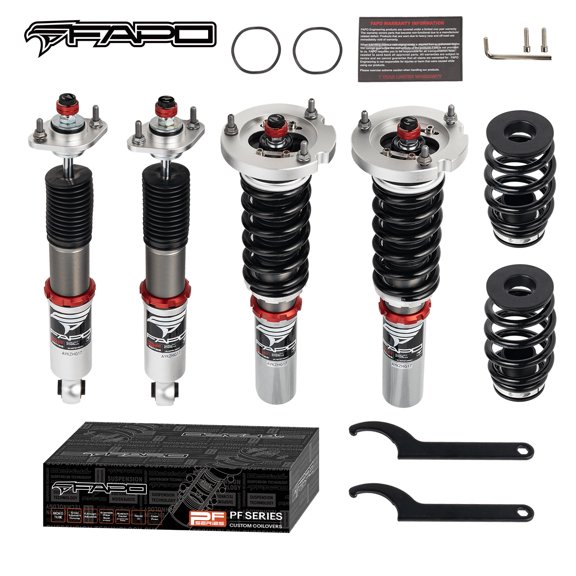 FAPO 32 Level Adjustable Damper Coilovers Kit fit BMW E30 3 Series (51MM) 1982-1994 without spindle, Front+rear Lowering Suspension Coil Springs Kit