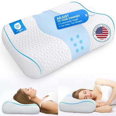 FAPO Bed Pillows, Cervical Pillow for Neck Pain Relief, Ergonomic Orthopedic Memory Foam Pillow for Sleeping Queen Size