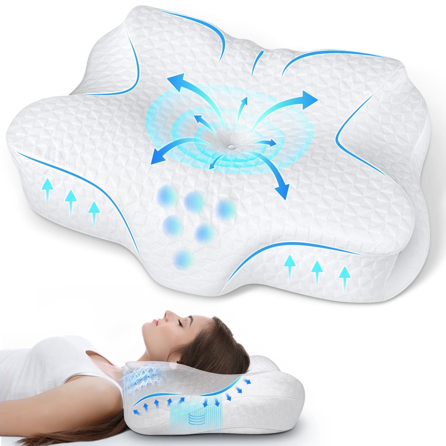 FAPO Adjustable Contour Ergonomic Pillow for Neck, Shoulder