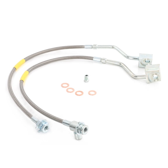 FAPO Extended Front Stainless Brake Lines Compatible With 1980-1996 Ford F150 Bronco 4-6" Lift