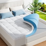 Fapo Dual Layer 4-Inch Memory Foam Mattress Topper, Including 2 Memory Foam and 5 Soft Breathable Quilted Pillow Top Mattress Pad, Full Size