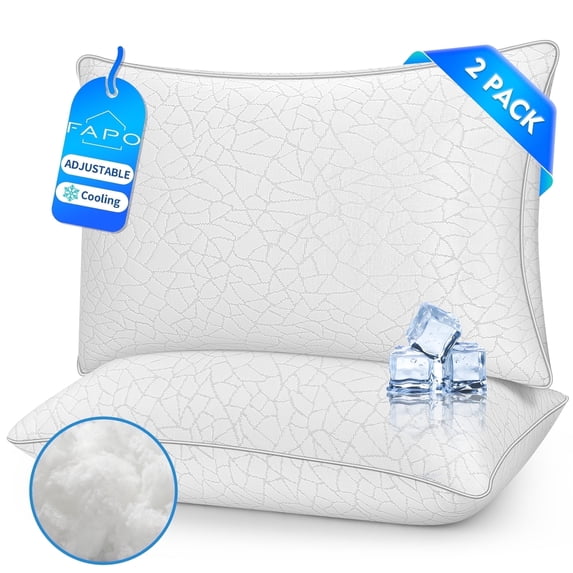 FAPO Cooling Bed Pillows Queen Size,Premium Down Alternative Pillows for Bed 2 Pack with Breathable Cover