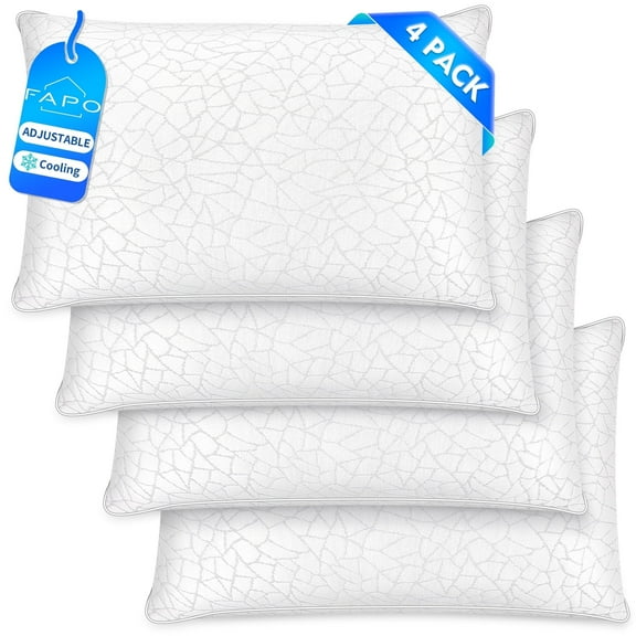FAPO Queen Size Bed Pillows 4-Pack,2.2lb High Quality Down Alternative Filled,3D Breathable Cover,Hotel Collection Pillows for Side,Back & Stomach Sleepers