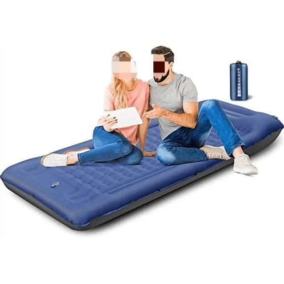 FAQIUQI Camping Sleeping PadsExtra Thick 5 Inch Inflatable Sleeping Mat with Pillow Built-in PumpOversized Mattress Super Portable Backpacking Sleeping Pad (Blue)$$Sport & Recreation Other