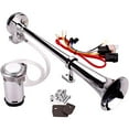 thumbnail image 1 of FARBIN 12V 150db Air Horn kit, Super Loud 18 Inches Chrome Zinc Single Trumpet Truck Air Horn with Compressor and Wire harness for Any 12V Vehicles (12V, Single air horn), 1 of 3