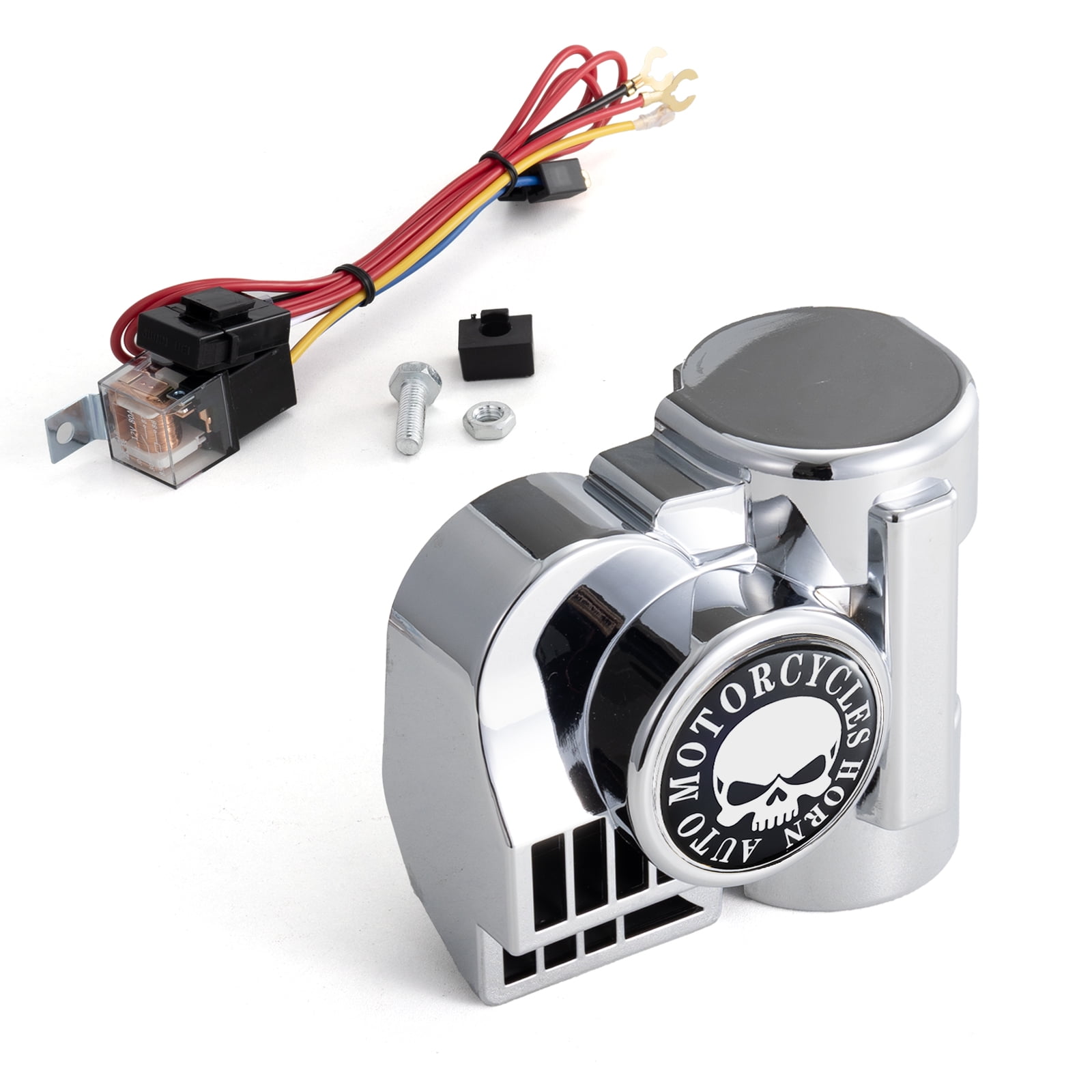 FARBIN Air Horn for Cars Trucks Motorcycle with Horn Cover Silver 12V