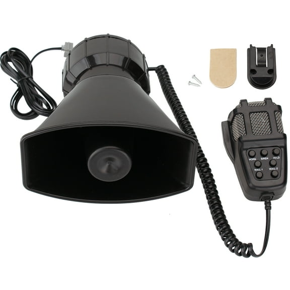 FARBIN Car Siren Horn 7 Tone Police Siren Vehicle Loudspeaker with Handheld Microphone Amplifier 12V 100W Emergency Sounds Siren Electric Horn with Mic PA Car Electronic Security Warning Alarm Horn