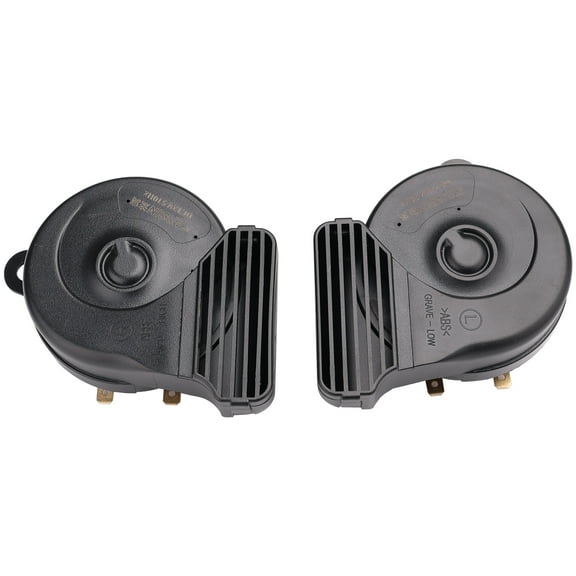 FARBIN Compact Car Horns Super Loud Waterproof Train Horn for Car Truck Motrocycle Boat Electric Horns 12V loud High and Low Tone Horns Replacement Auto Horn (black, Snail Horn with Grid)