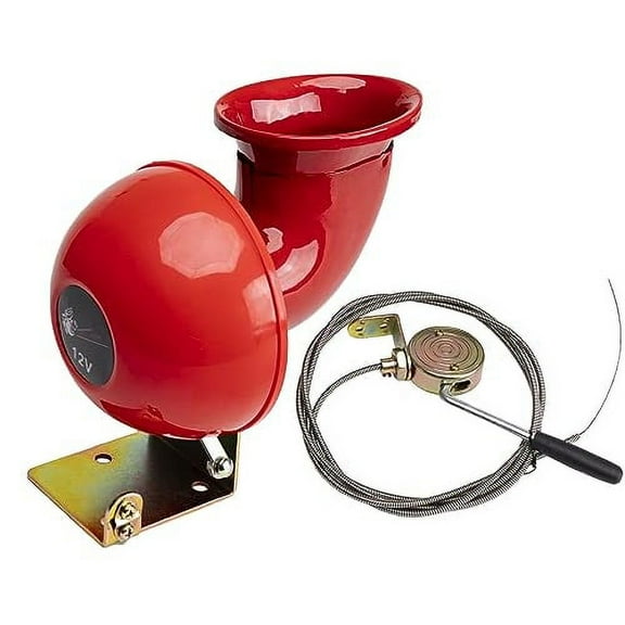 FARBIN Loud Raging Bull Horn Electric Air Horn Raging Sound with Manual Pull Lever for Truck Boat Super Loud Car Horn (Bull Sound Horn Cable Switch, 12V)