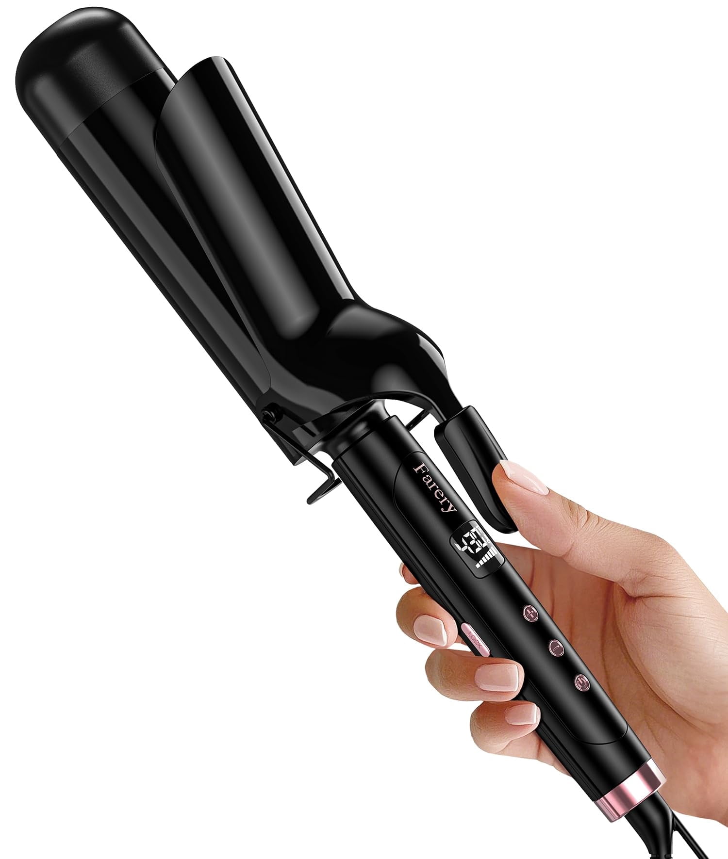 FARERY 2 inch Curling Iron For Long Hair, Lightweight Large Barrel Curling Iron