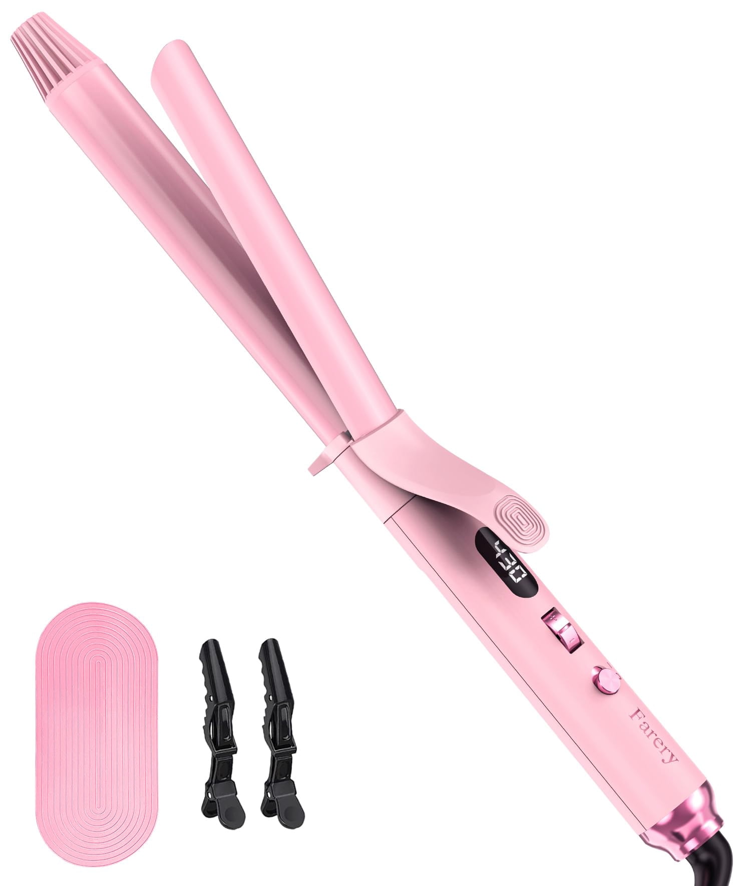 Pink Hair Curling Wand - Lightweight Ceramic Barrel 3 Barrel Curling Iron Wand - Triple Hair Waver & Crimper for  main image 2