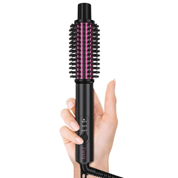 FARERY Mini Thermal Brush with Temperature Adjustable, 1"  Heated Round Brush, Black