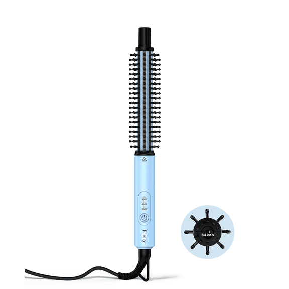 FARERY 3/4" Thermal Brush, Slim Long Barrel Heated Round Curler & & Lightweight, Blue