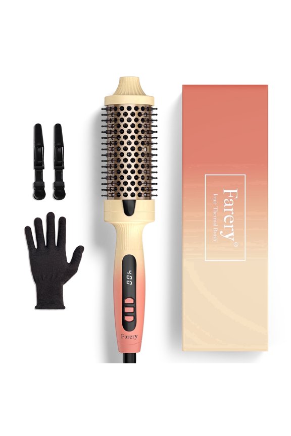 1.77" Thermal Brush, Ceramic Ionic Heated Round Brush for Root Volume & Loose Curls