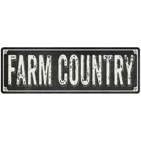 FARM COUNTRY Shabby Chic Black Chalkboard Metal Sign 6x18 Decor 106180050027