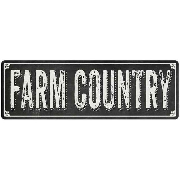 FARM COUNTRY Shabby Chic Black Chalkboard Metal Sign 8x24 Decor 108240050027