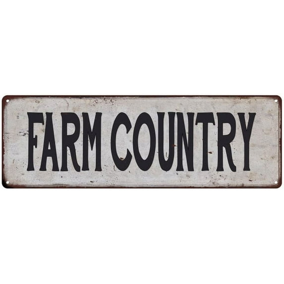 FARM COUNTRY Vintage Look Rustic 8x24 Metal Sign Chic Retro 108240035112